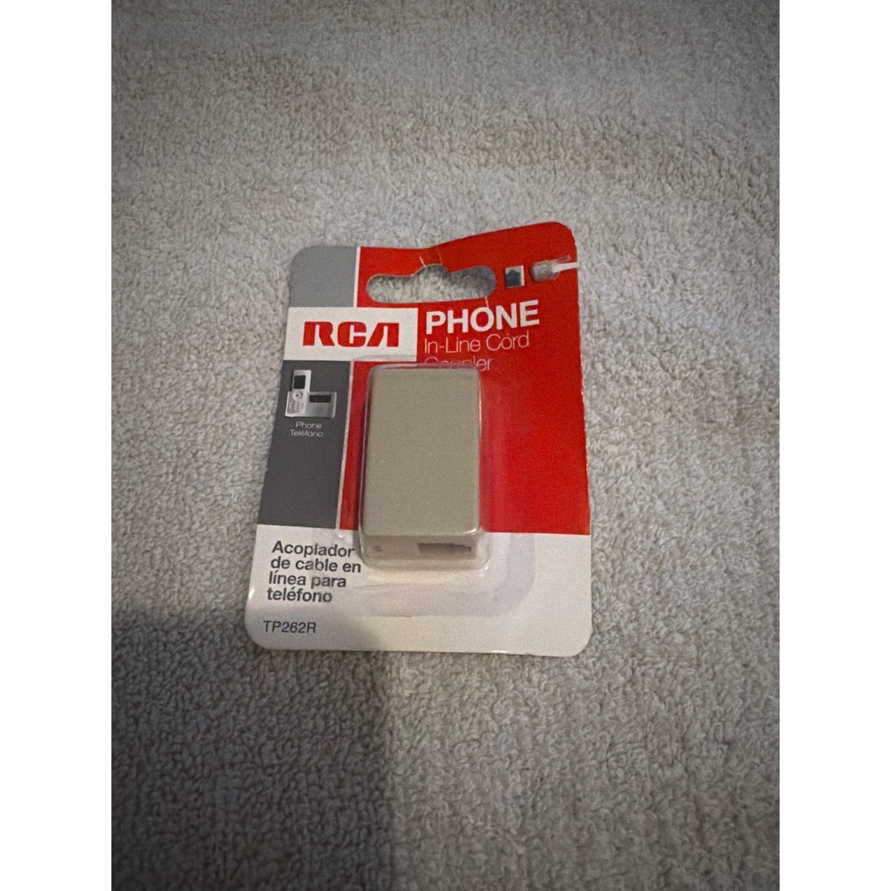 RCA Phone In-Line Cord Coupler TP262R Ivory RJ11 Extension Adapter New